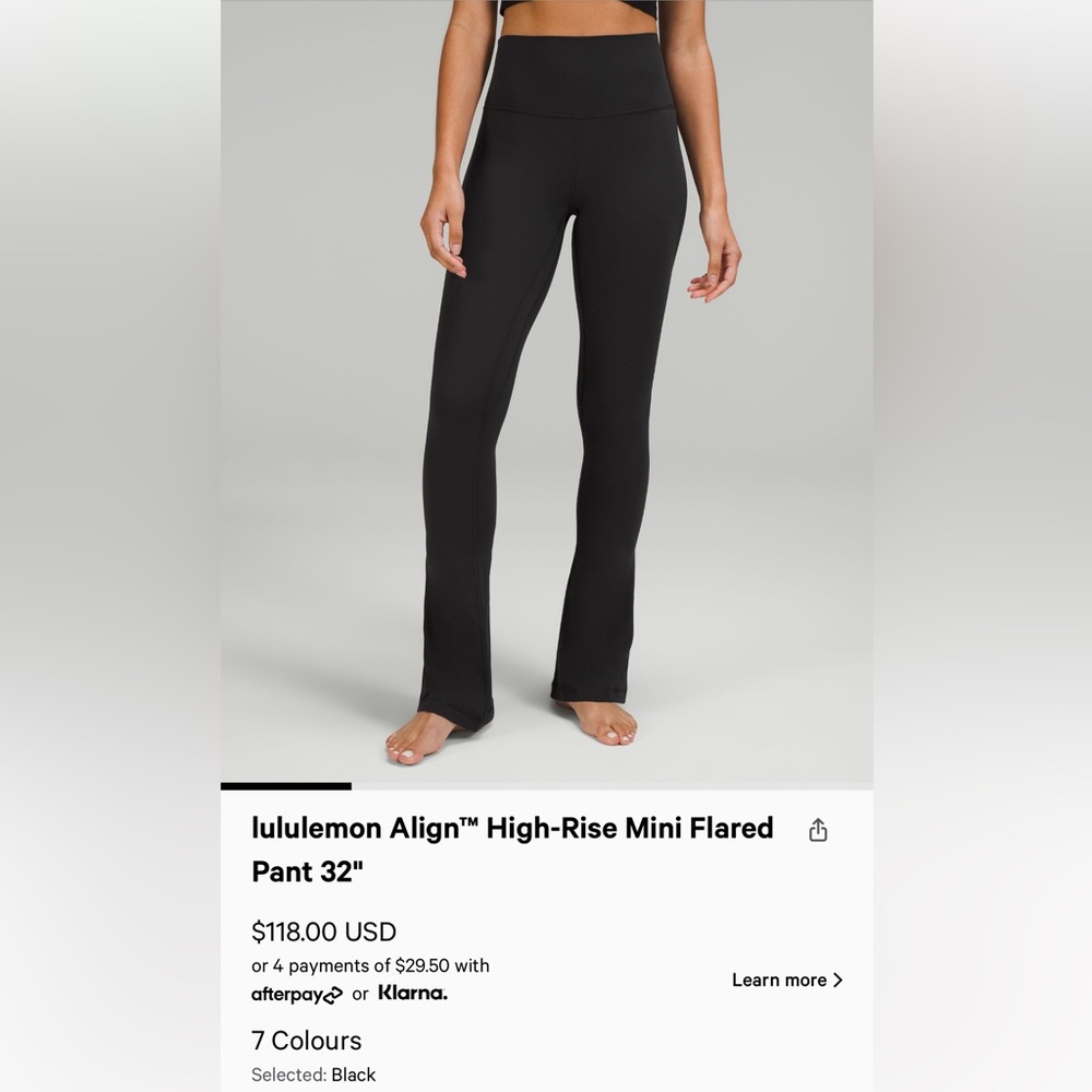 Lululemon align high rise mini flared pants